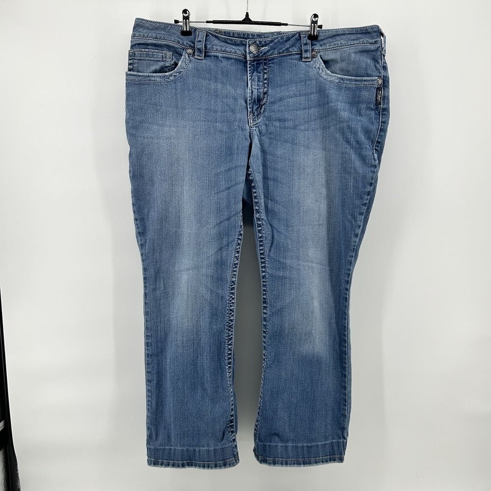Silver Jeans Co‎ Bootcut Jeans Womens 22x28 Stretch Plus Size Denim Blue Western